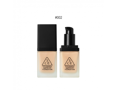 3CE Matte Fit Foundation SPF50+PA+++ #002 ผิวคล้ำ