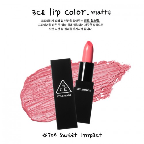 3CE Matte Lip Color #706 Sweet impact