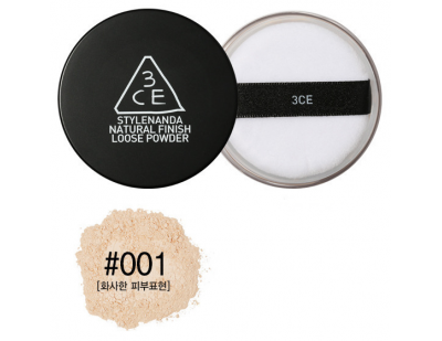 3CE Natural Finish Loose Powder #001 ผิวขาว-ขาวเหลือง