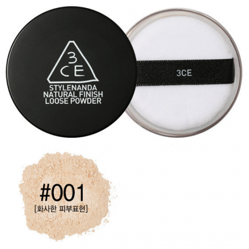 3CE Natural Finish Loose Powder #001 ผิวขาว-ขาวเหลือง