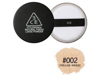 3CE Natural Finish Loose Powder #002 ผิวสองสี-คล้ำ