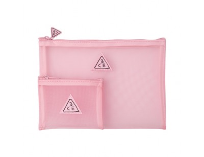 3CE Pink Rumour Mesh Pouch