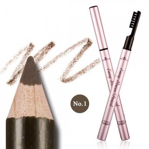 Etude House Easy Brow Pencil #1 น้ำตาลเข้ม